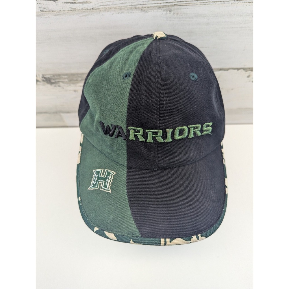 Hawaii Rainbow Warriors Hat Cap Strap Back Green Black College Football Mens‎